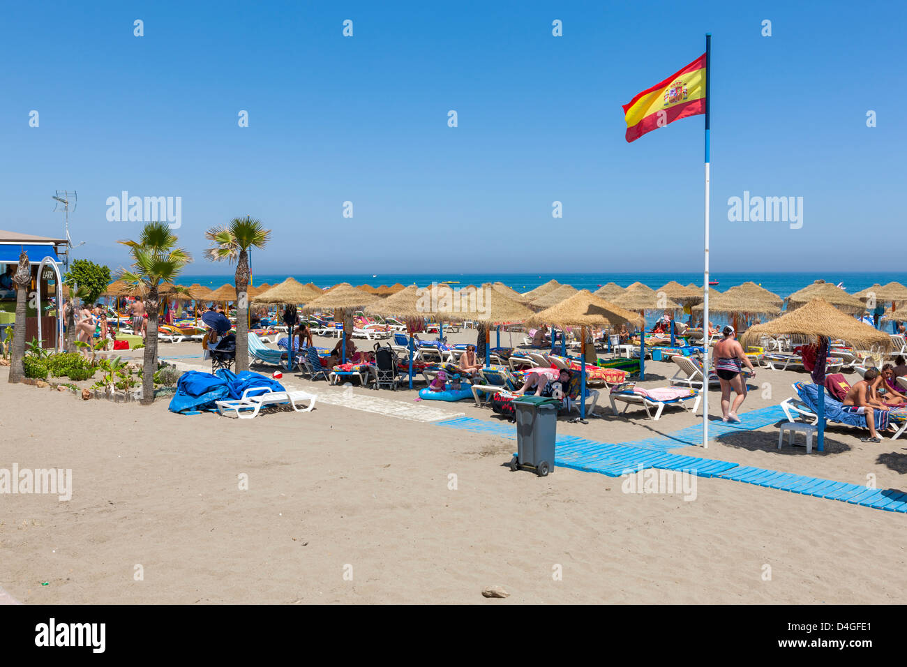 Benalmadena Strand, Costa Del Sol, Andalusien, Spanien, Europa. Stockfoto