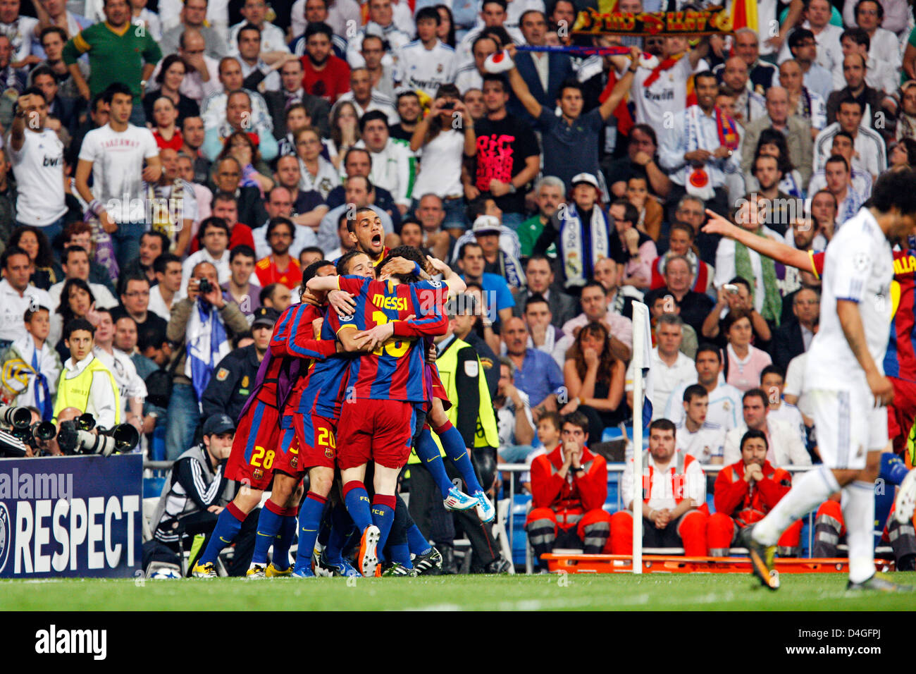 Madrid, Spanien, FC Barcelona Spieler im Halbfinale der UEFA Champions League Stockfoto