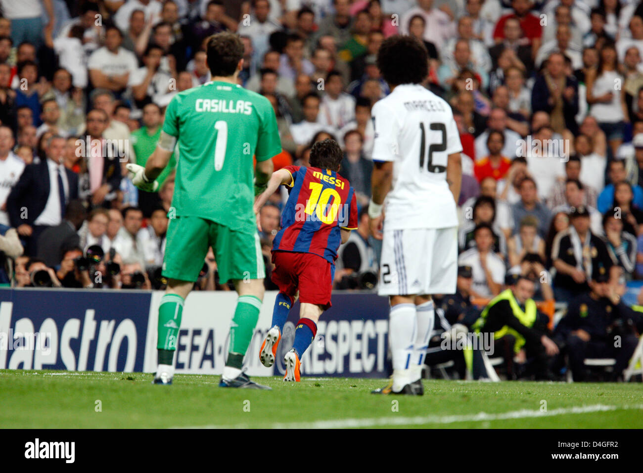 Madrid, Spanien, Leo Messi, FC Barcelona, während das Halbfinale der UEFA Champions League Stockfoto