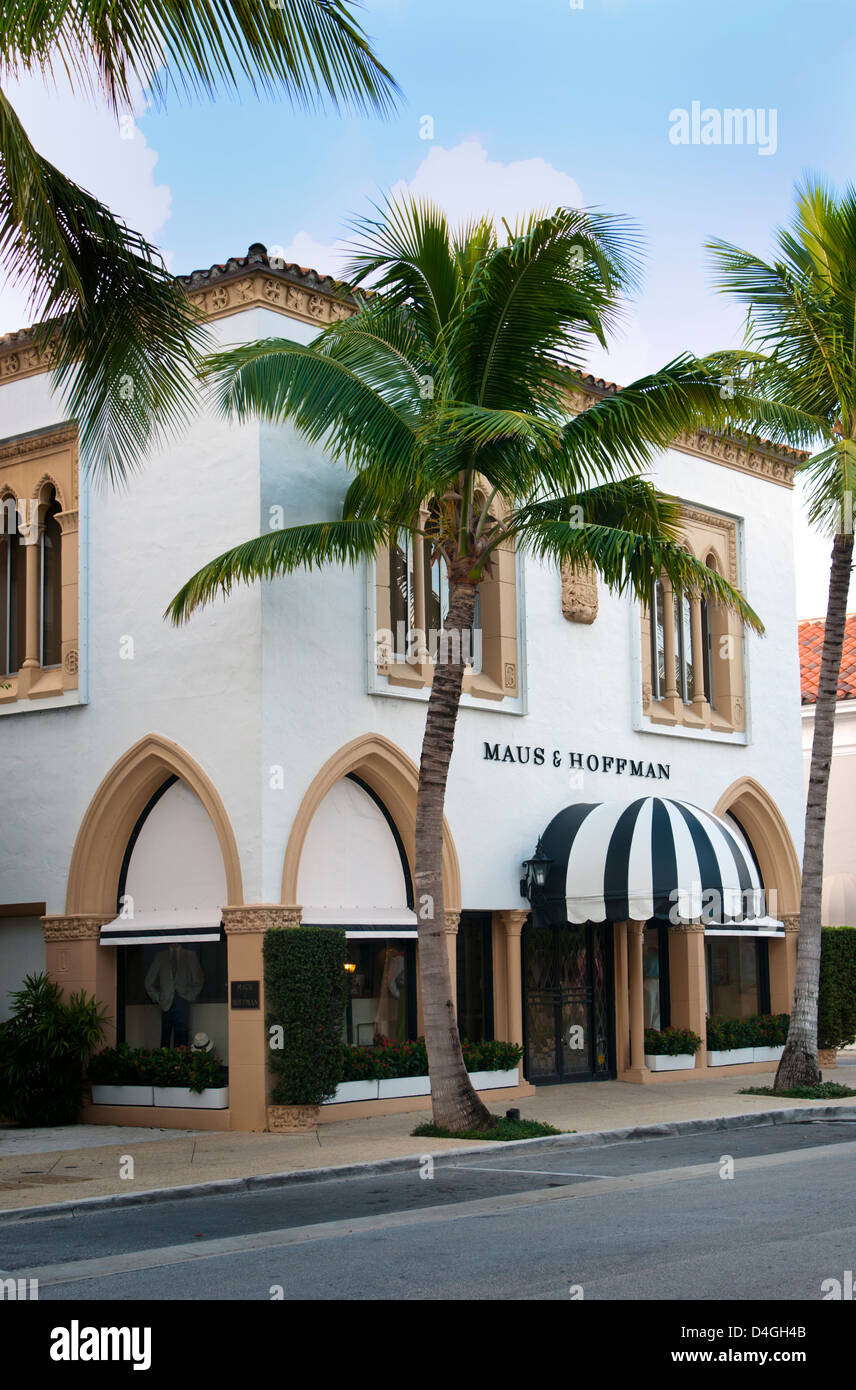 Maus & Hoffman Schaufenster, Worth Avenue, West Pam Beach Florida Stockfoto