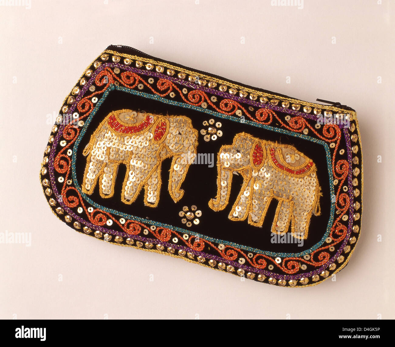 Sequinned Souvenir thai Geldbörse, Phra Nakhon Bezirk, Bangkok, Thailand Stockfoto