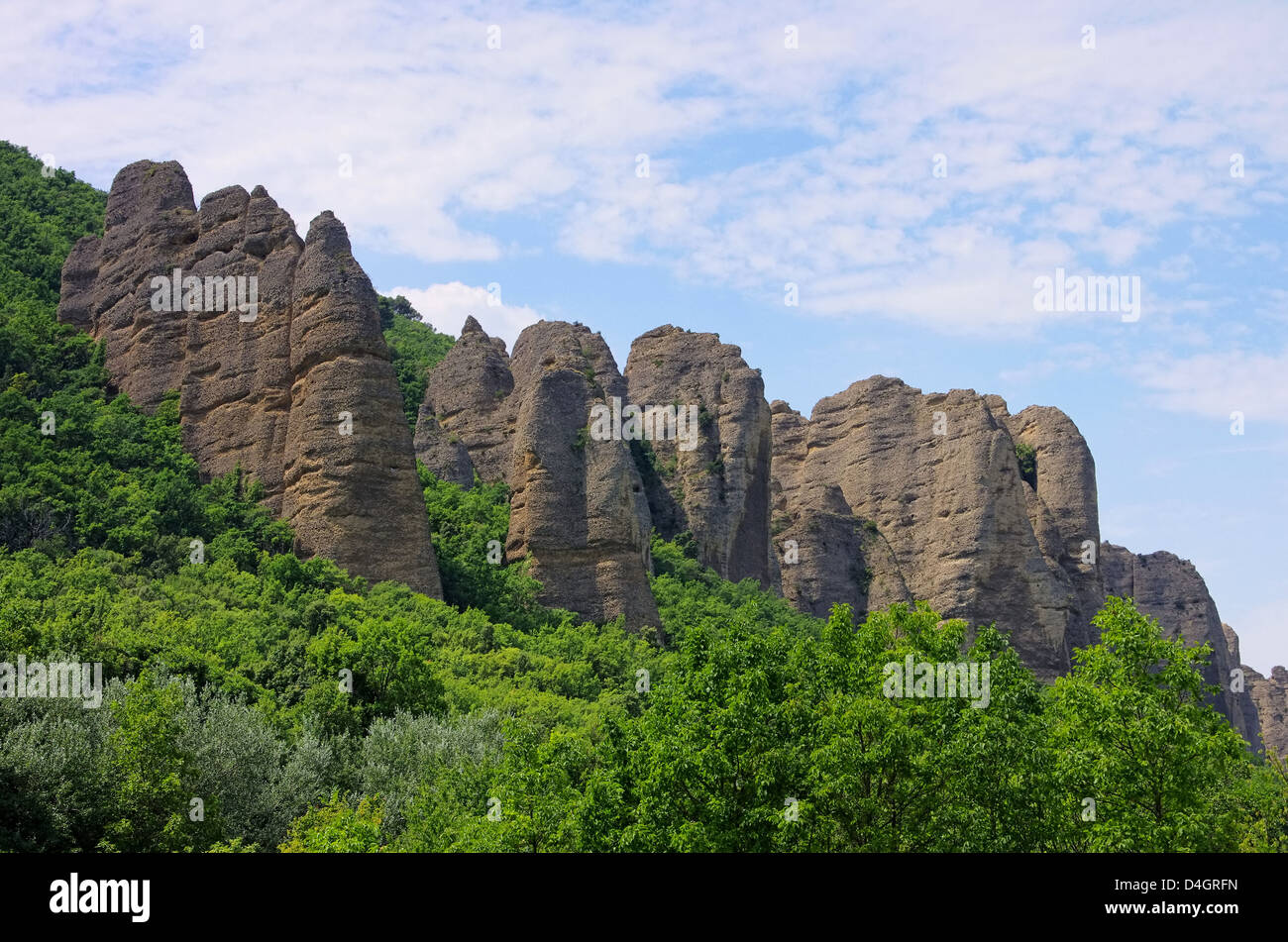 Les Mees Felsen - Felsen Les Mees 01 Stockfoto