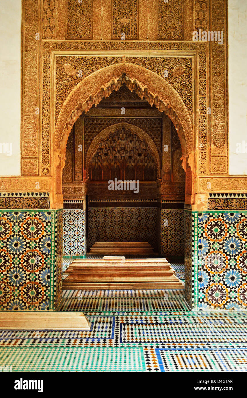 Saadian Gräber, Medina, Marrakesch, Marokko, Nordafrika Stockfoto