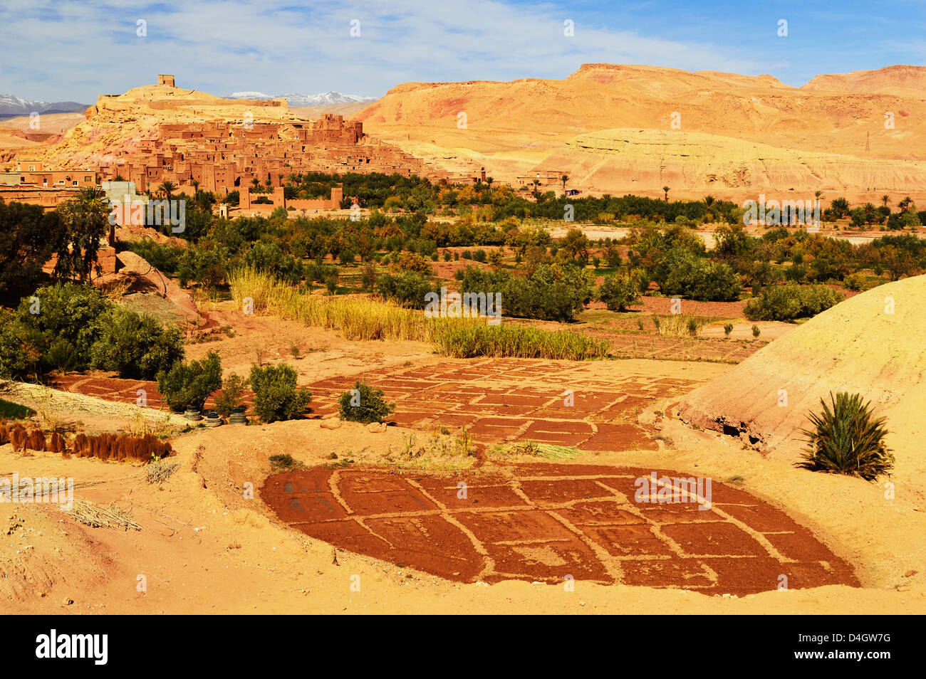 Ansicht des Ait-Benhaddou, UNESCO World Heritage Site, Marokko, Nordafrika Stockfoto