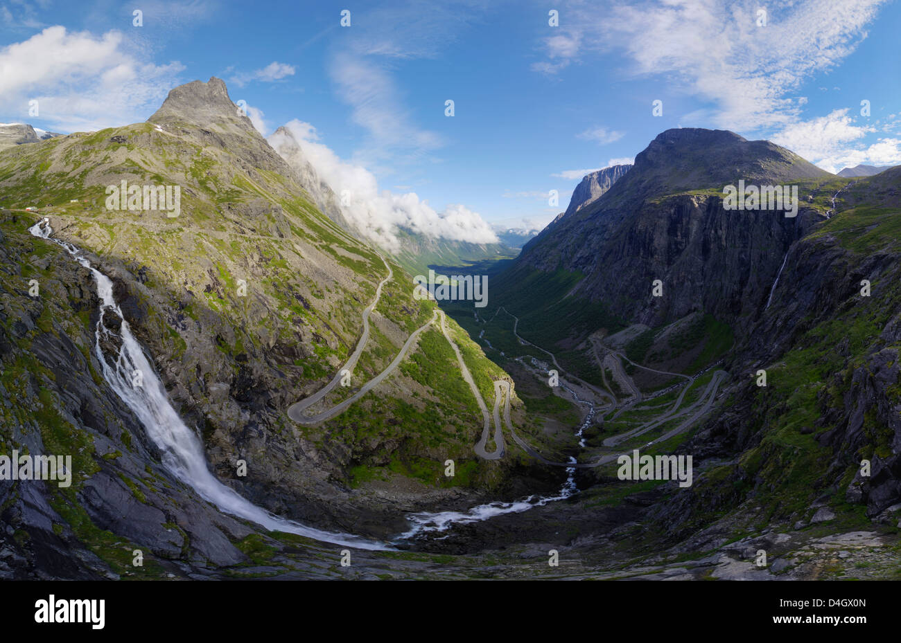 Blick vom Trollstigen Sicht, mehr Og Romsdal, Norwegen, Skandinavien Stockfoto