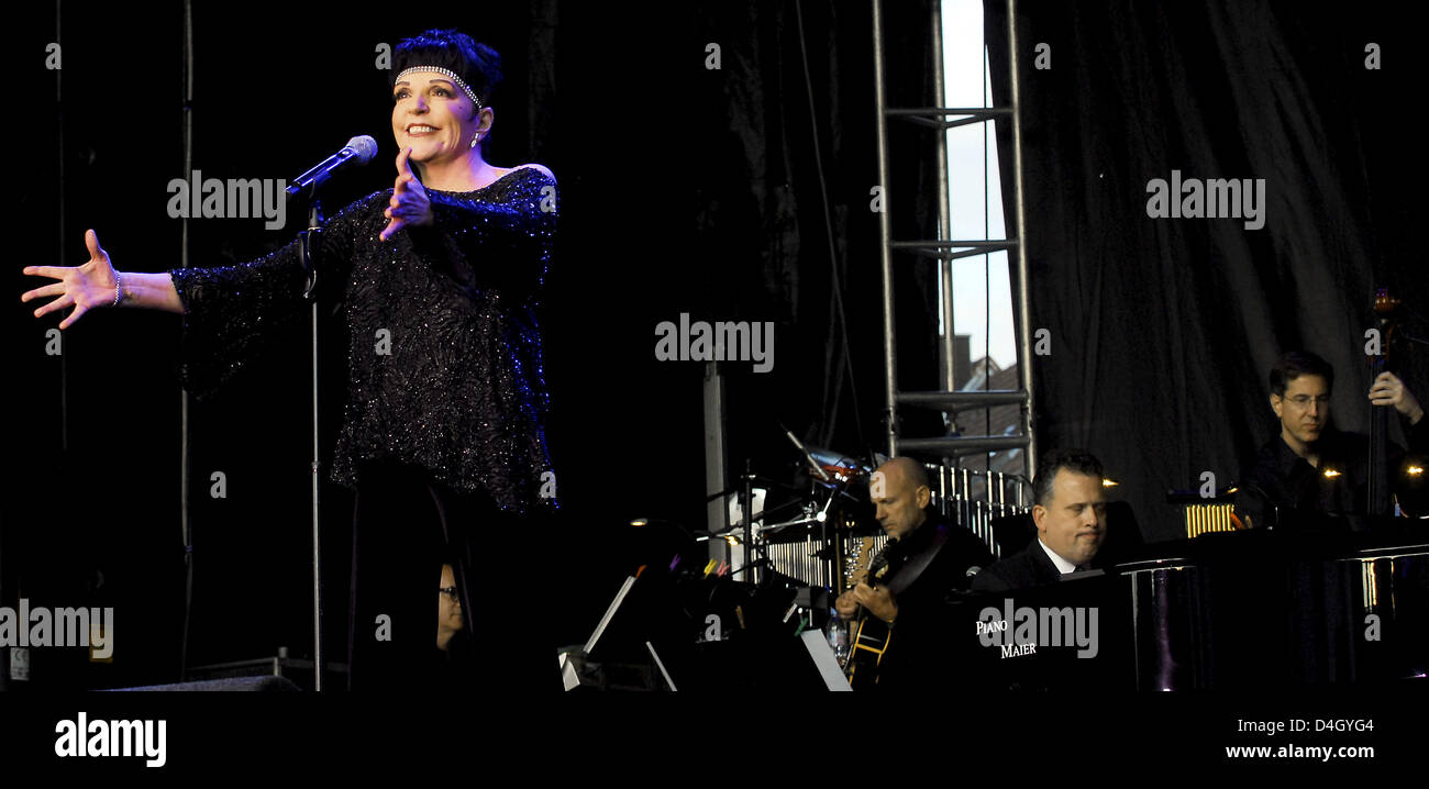 US-Künstler Liza Minnelli führt bei "Muensterplatz" in Ulm, Deutschland, 20. Juli 2008. Minnelli wird nur zwei Konzerte in Deutschland in diesem Jahr geben. Foto: STEFAN PUCHNER Stockfoto