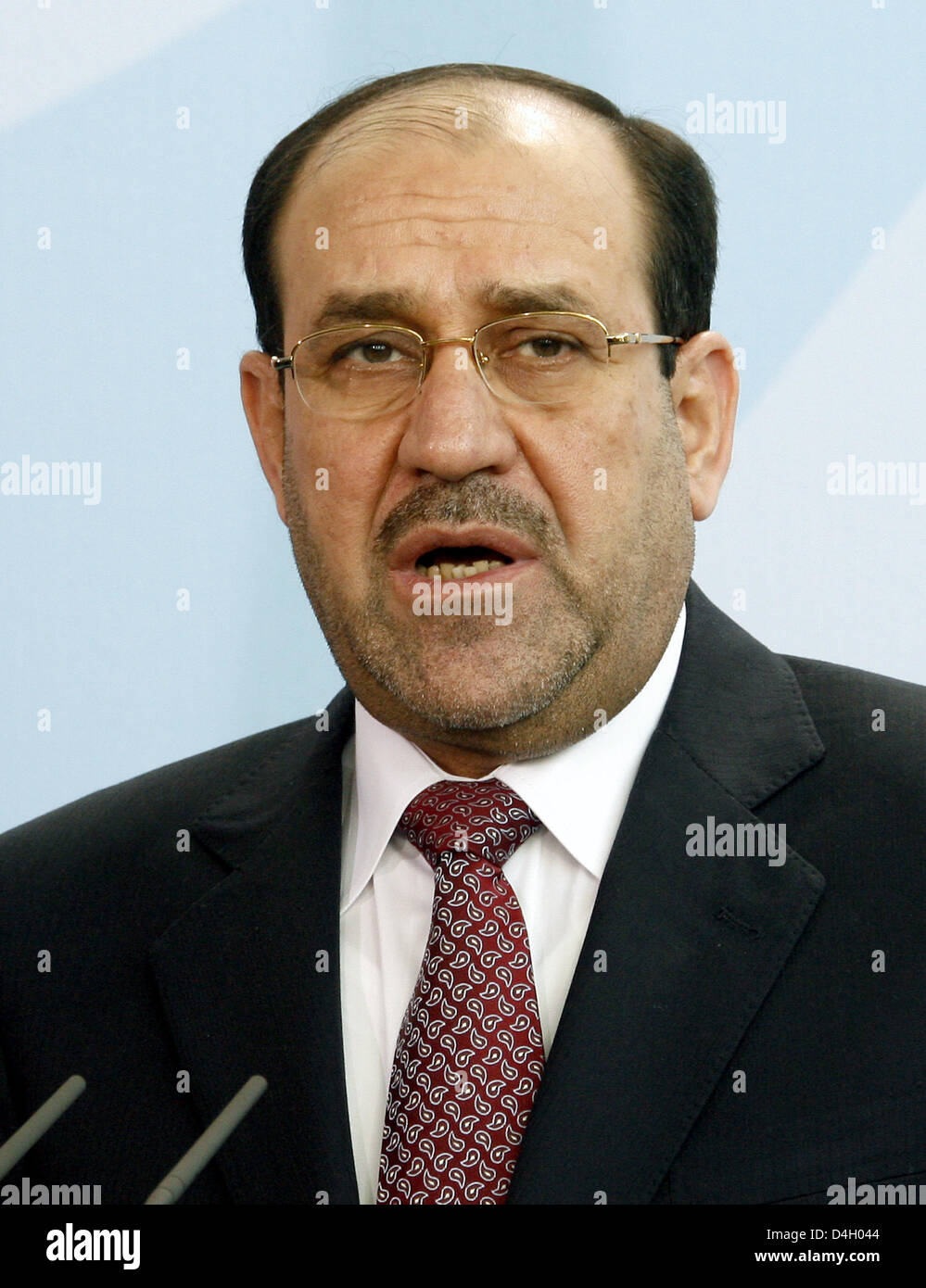 Der irakische Ministerpräsident Nuri al-Maliki ist im Kanzleramt in Berlin, Deutschland, 22. Juli 2008 abgebildet. Maliki ist zu einem offiziellen Besuch nach Deutschland für mehrere Tage. Foto: Wolfgang Kumm Stockfoto