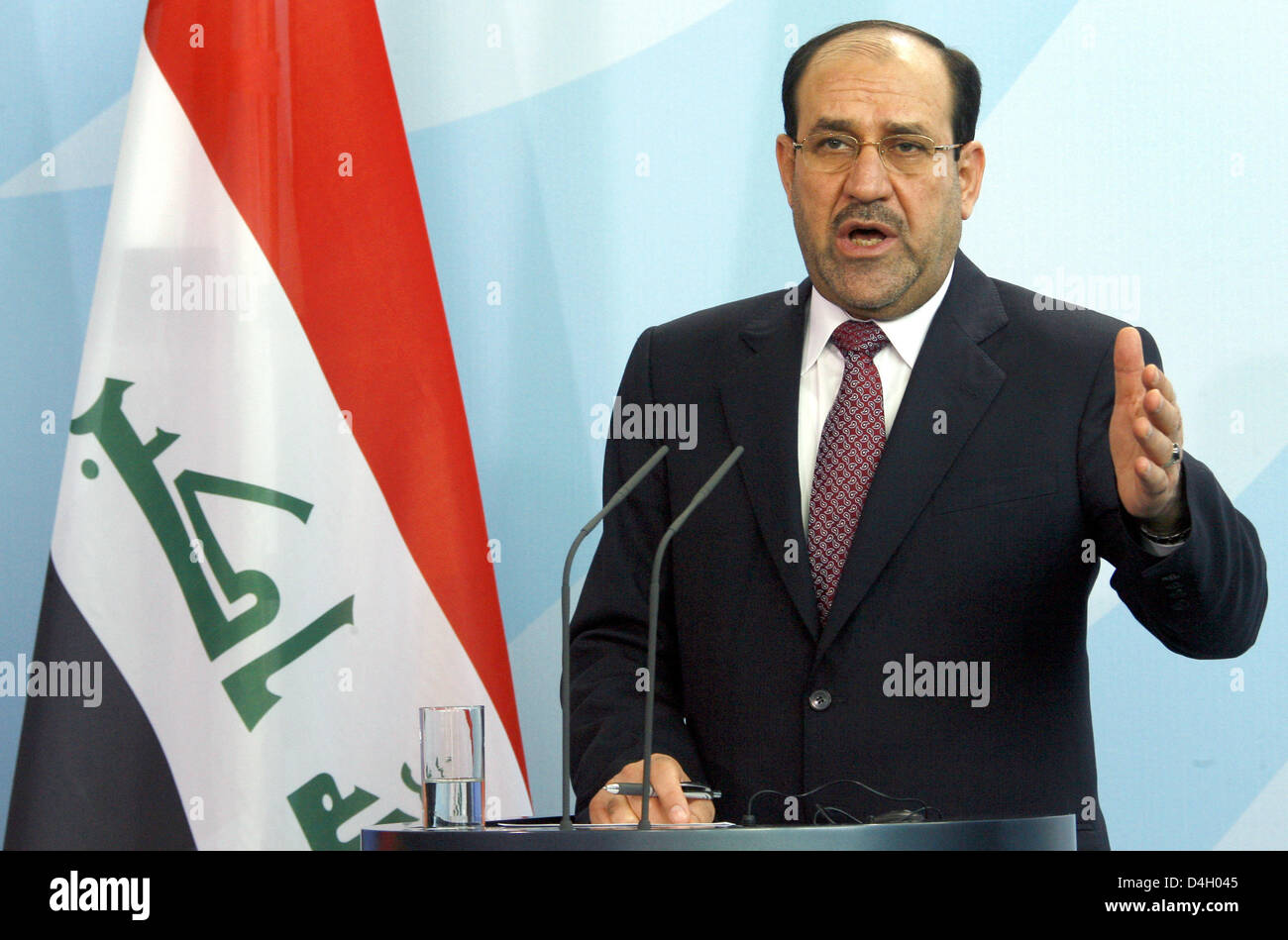 Der irakische Ministerpräsident Nuri al-Maliki ist im Kanzleramt in Berlin, Deutschland, 22. Juli 2008 abgebildet. Maliki ist zu einem offiziellen Besuch nach Deutschland für mehrere Tage. Foto: Wolfgang Kumm Stockfoto