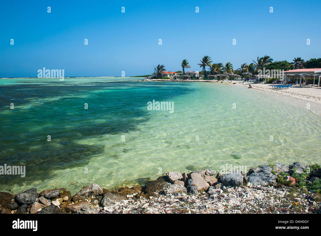 Türkis Wasser Lac Bay, Bonaire, ABC-Inseln, Niederländische Antillen, Caribbean Stockfoto