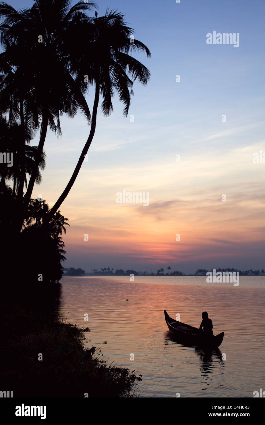 In den "Backwaters" im Bereich der Allepey, Kerala, Indien Stockfoto