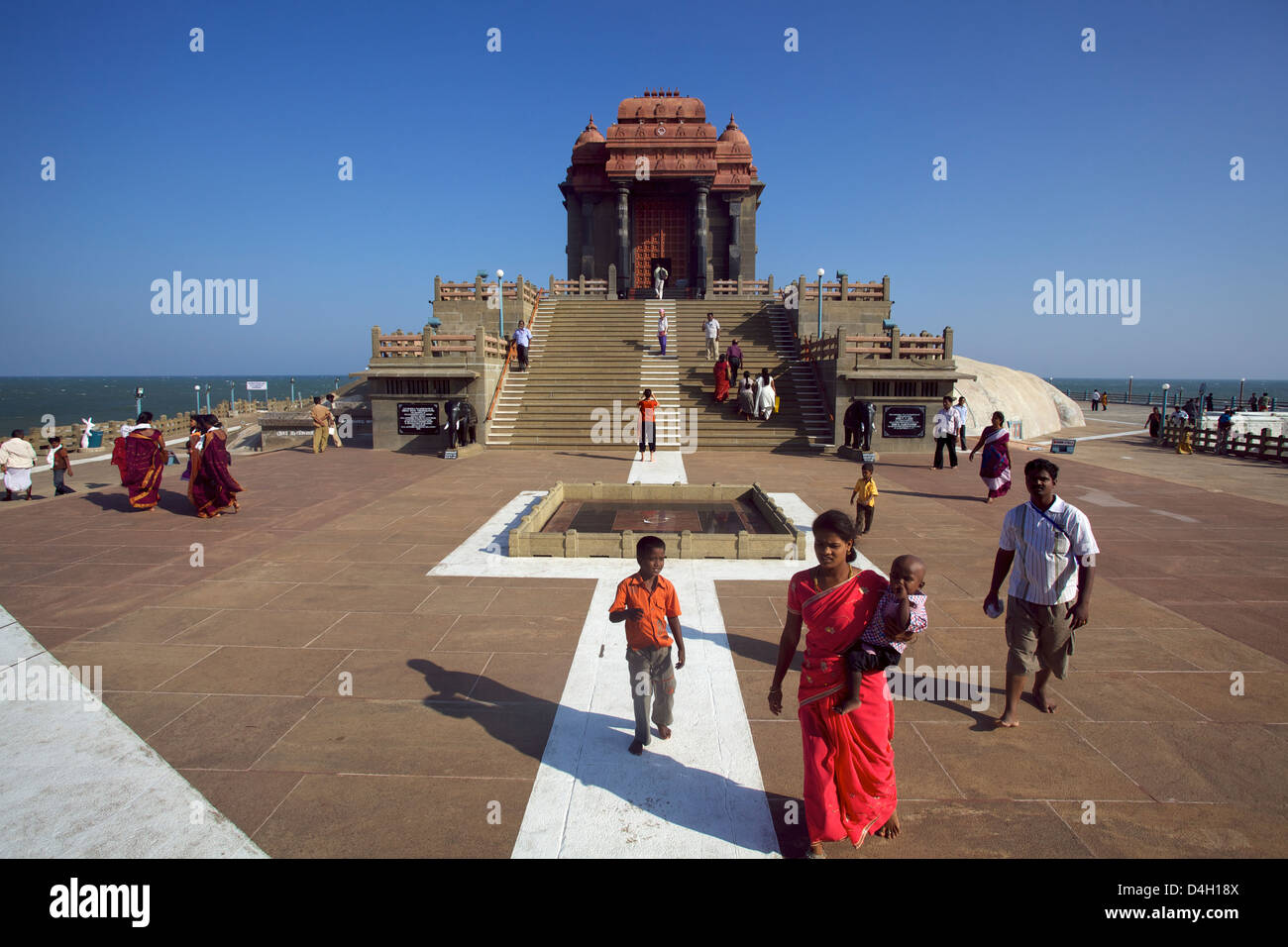 Am Cape Comorin, Kanyakumari Insel, Thiruvalluvar Statue, am südlichsten Punkt von Indien Stockfoto
