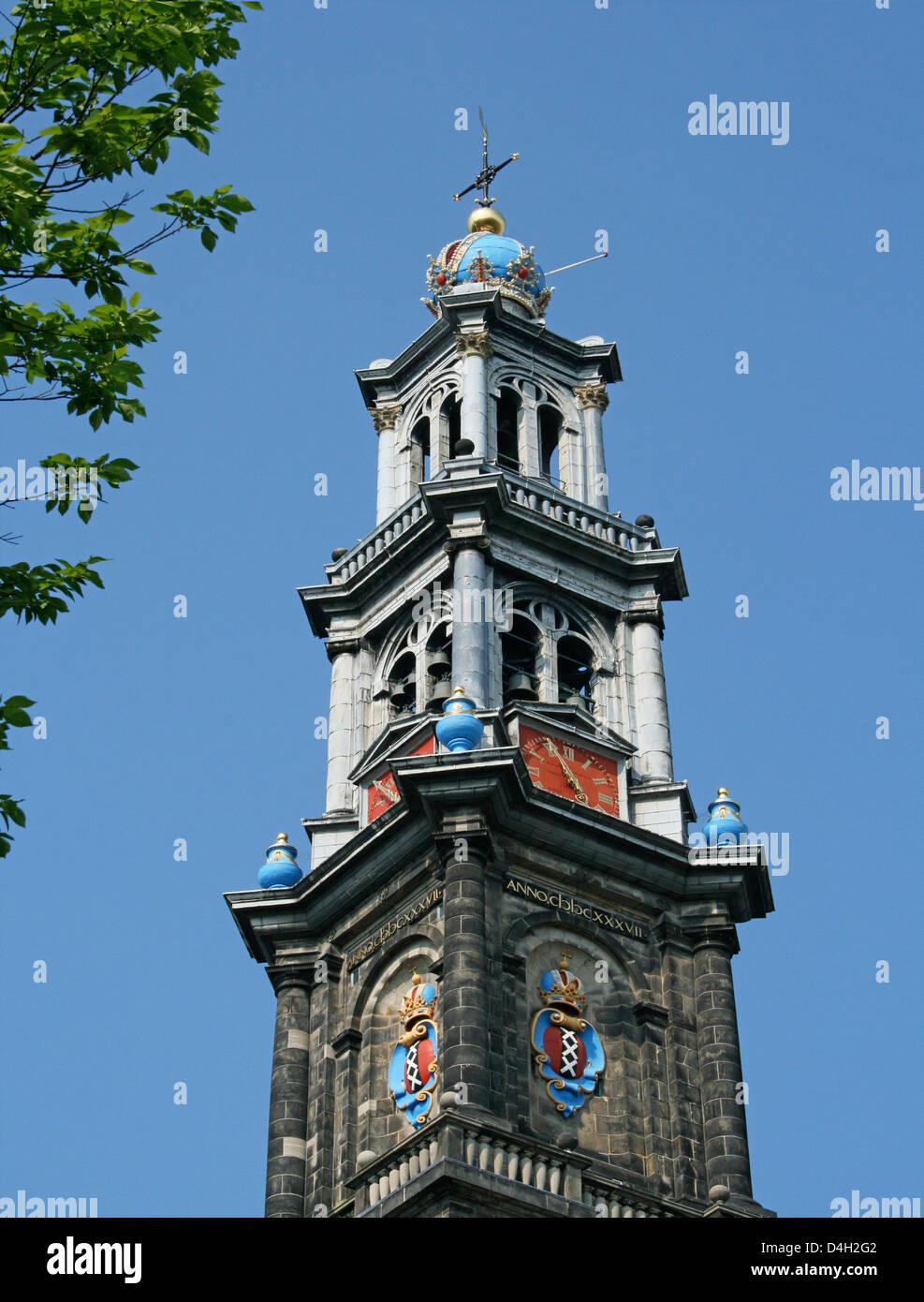 Niederlande-Holland-Amsterdam-Prinsengracht 279-281 Westerkerk Kirche goldene Zeitalter 1620-1631 Architekt Hendrick de Keyser Stockfoto