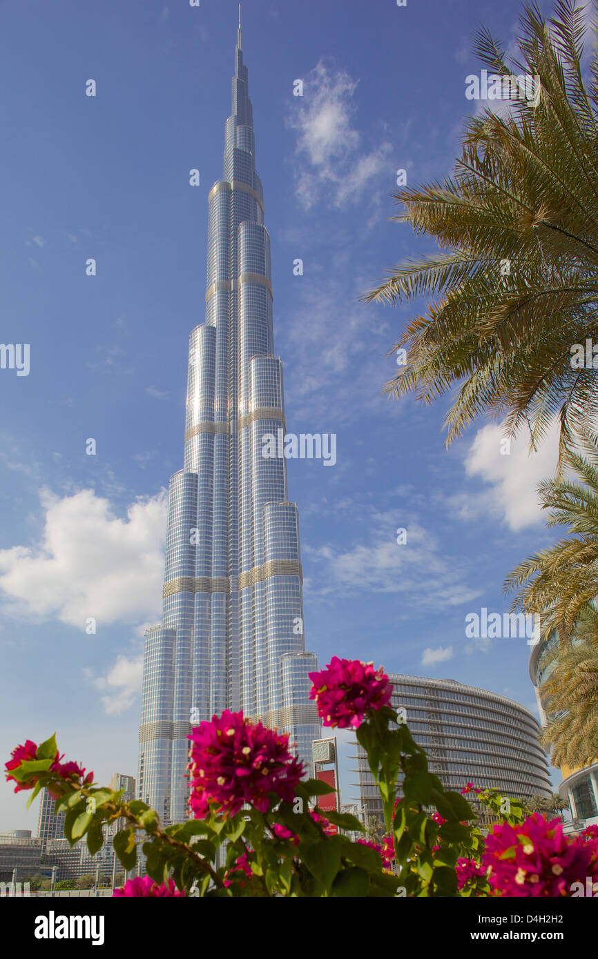 Der Burj Khalifa, dem weltweit höchsten Gebäude, Dubai, Vereinigte Arabische Emirate, Naher Osten Stockfoto