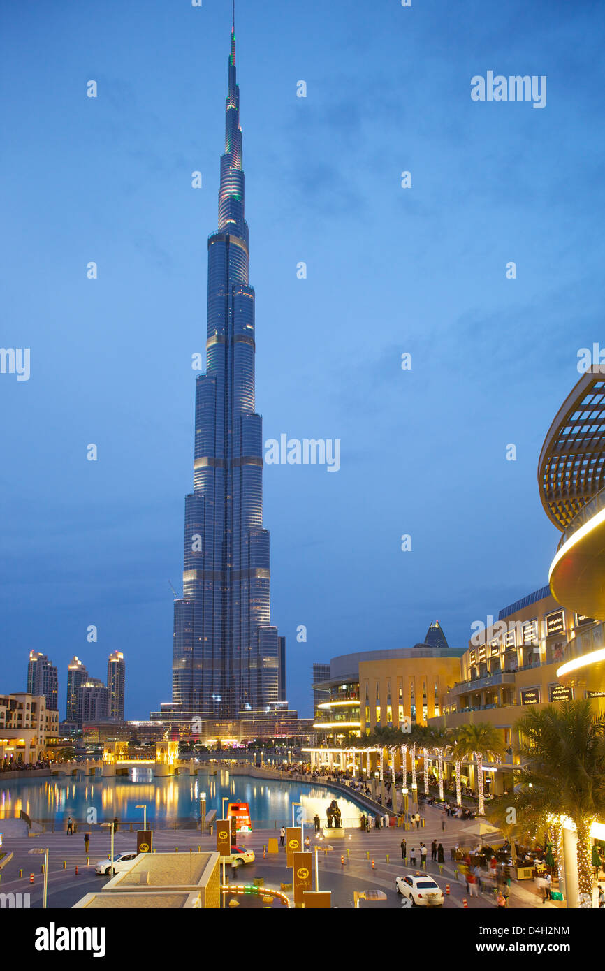 Der Burj Khalifa, dem weltweit höchsten Gebäude, Dubai, Vereinigte Arabische Emirate, Naher Osten Stockfoto