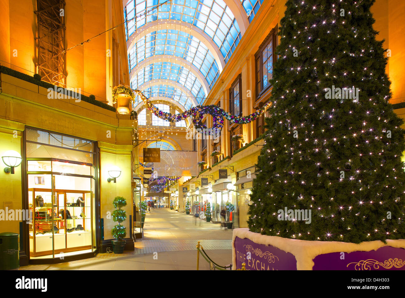 Der Exchange-Innenraum an Weihnachten, Nottingham, Nottinghamshire, England, UK Stockfoto