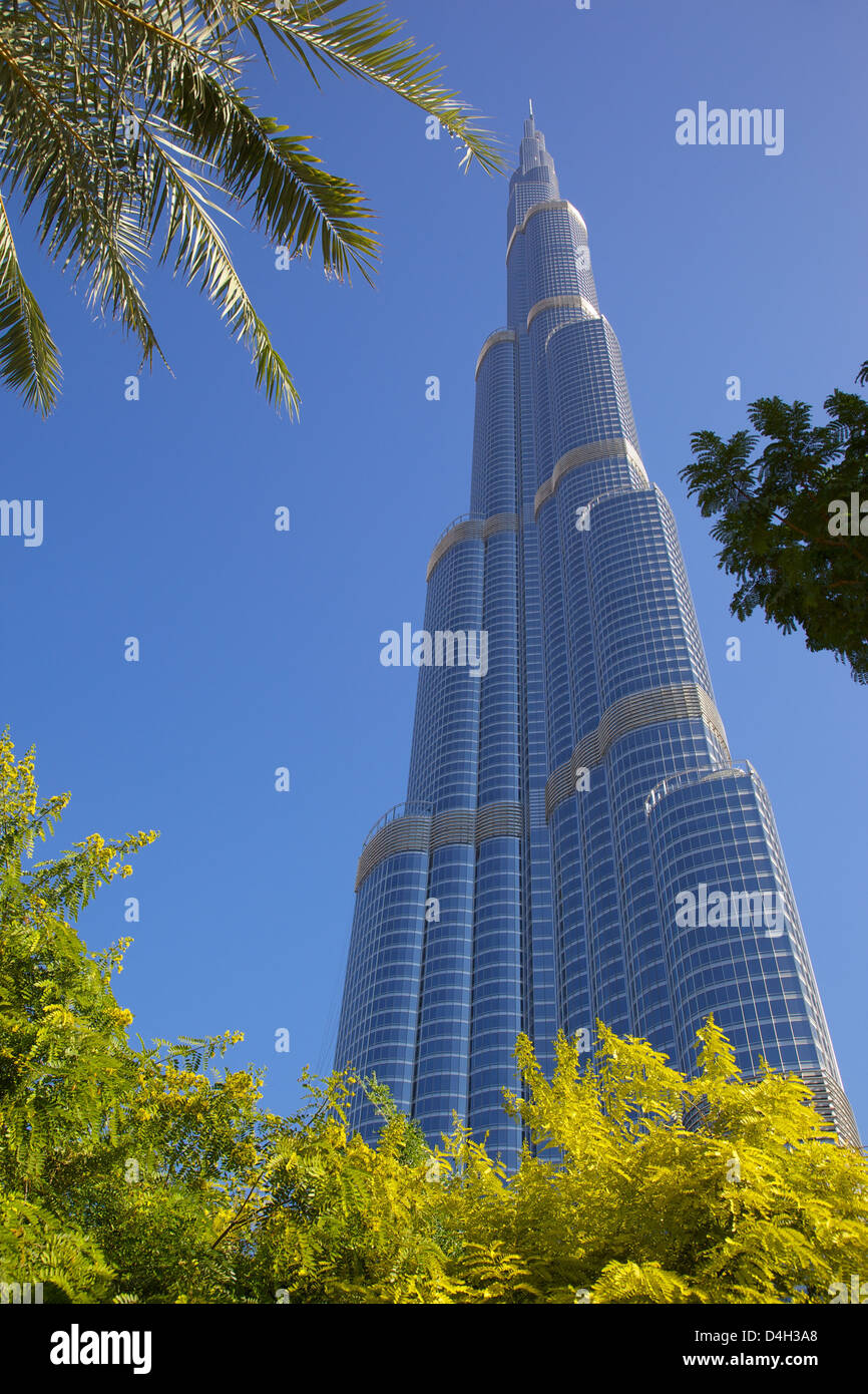 Der Burj Khalifa, dem weltweit höchsten Gebäude, Dubai, Vereinigte Arabische Emirate, Naher Osten Stockfoto