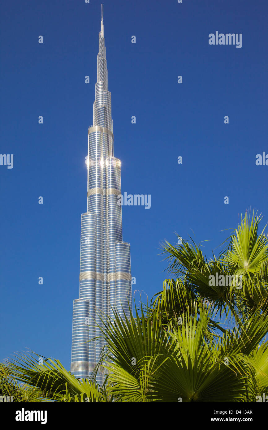Der Burj Khalifa, dem weltweit höchsten Gebäude, Dubai, Vereinigte Arabische Emirate, Naher Osten Stockfoto
