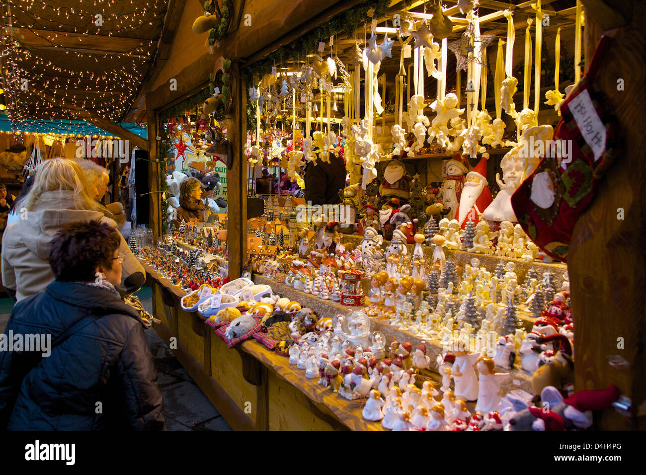 Weihnachtsmarkt stand, Dortmund, Nordrhein-Westfalen, Deutschland Stockfoto