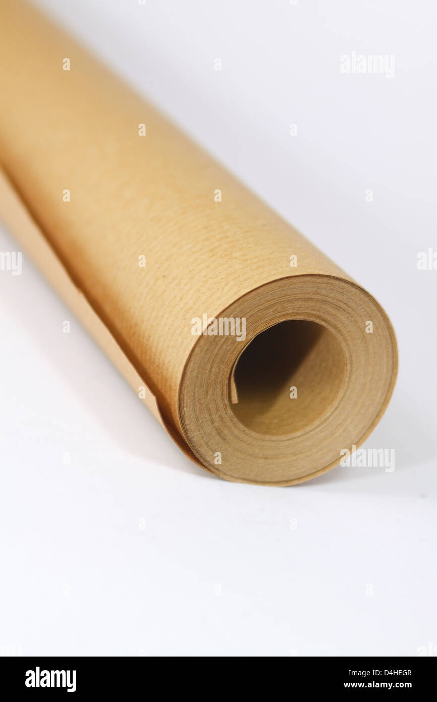 Papierrolle schlichte braune Verpackung Stockfoto