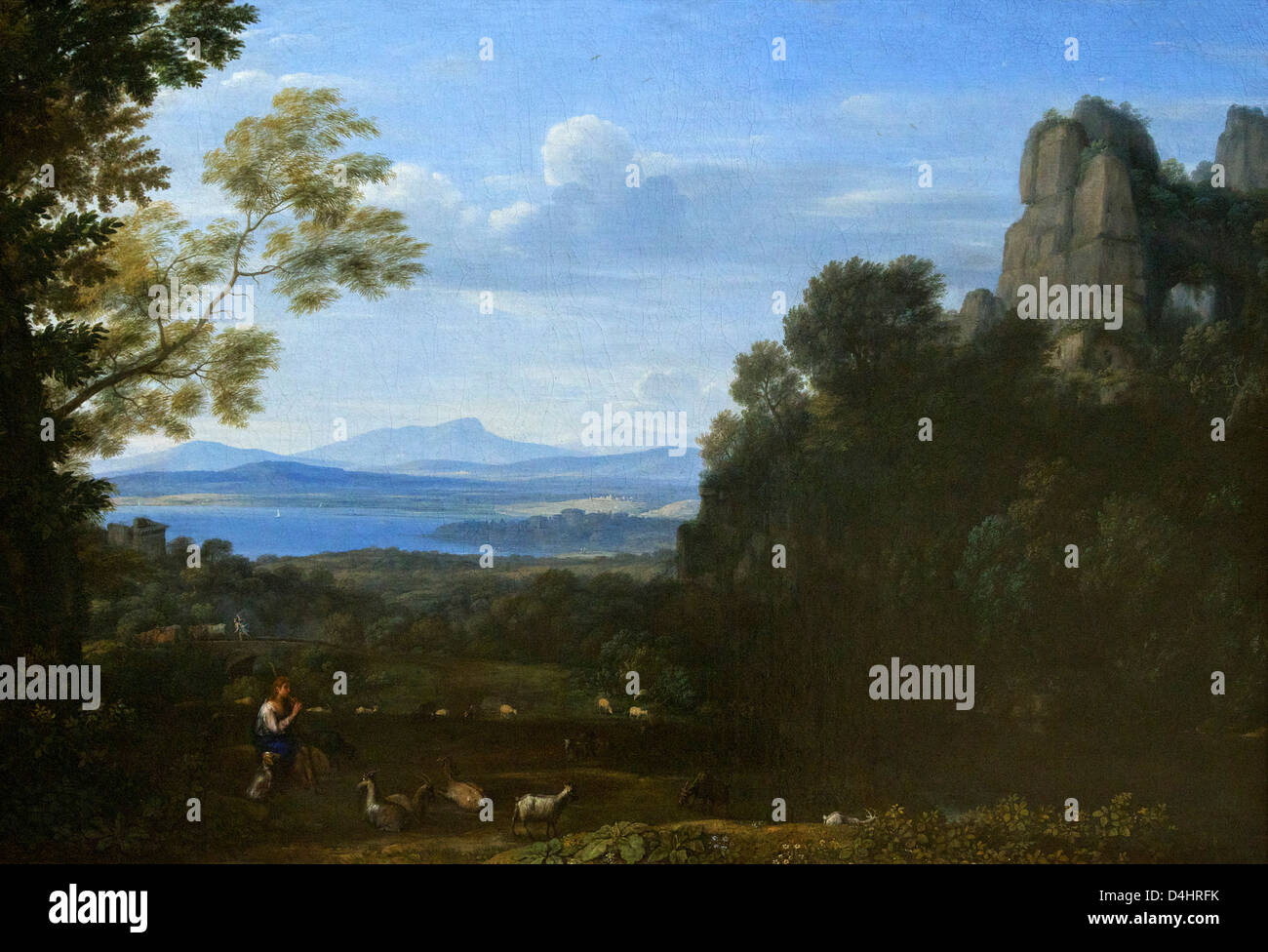 Landschaft mit Apollo und Mercury von Claude Lorrain, 1660, Wallace Collection, London, England, UK, GB Stockfoto