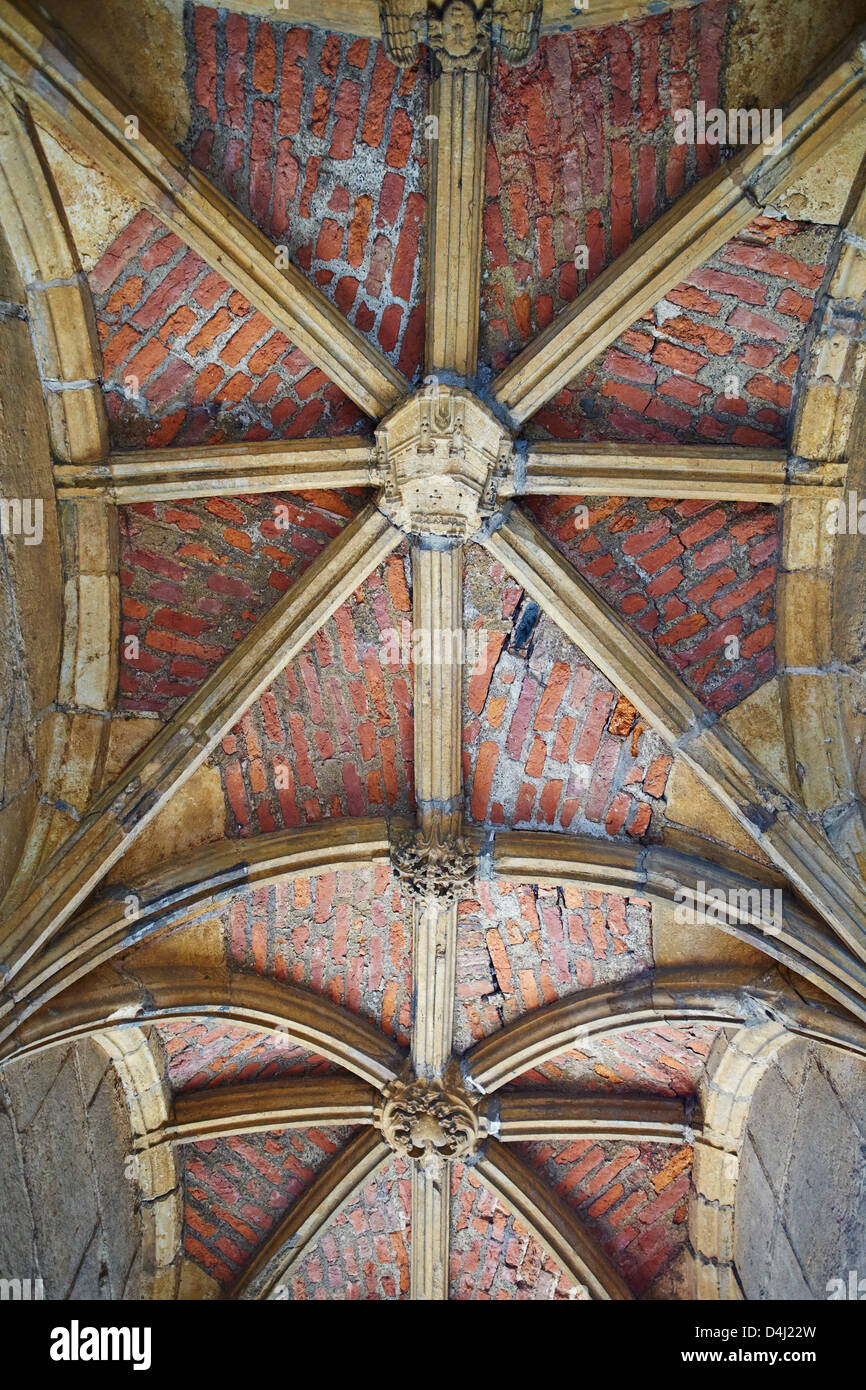 Gewölbte Decke des Finanzministeriums Tor West Torhauses des 14. Jahrhunderts Lincoln Lincolnshire England Stockfoto