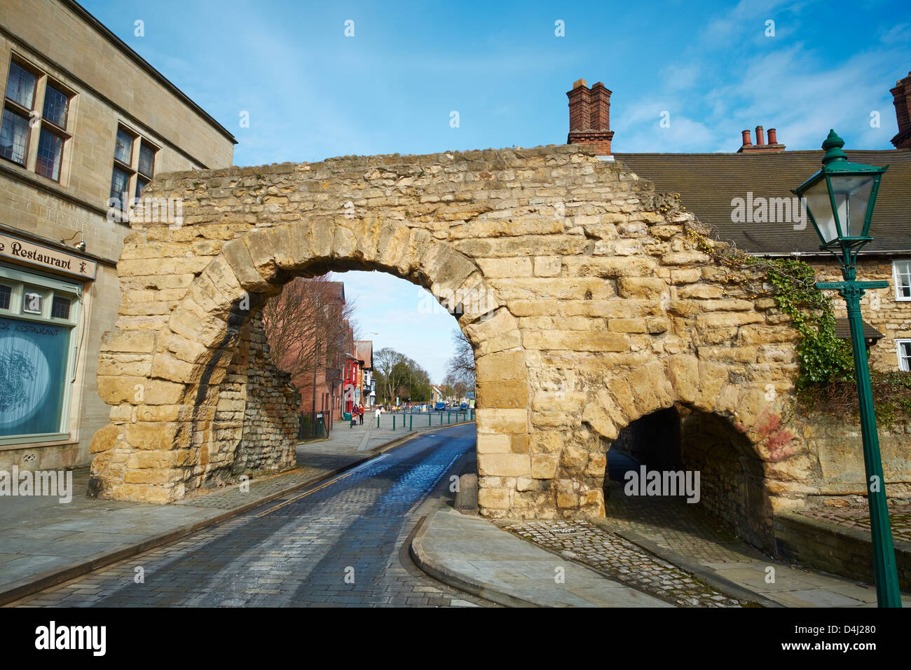 Newport Arch bleibt ein 3. Jahrhundert römische Tor Bailgate Lincoln Lincolnshire England Stockfoto