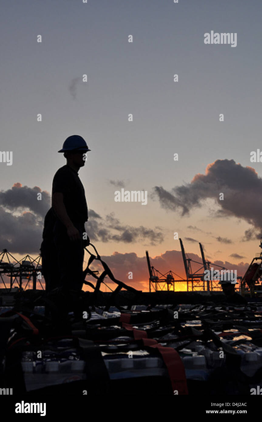 Haiti-Unterstützung-Vorbereitungen Stockfoto