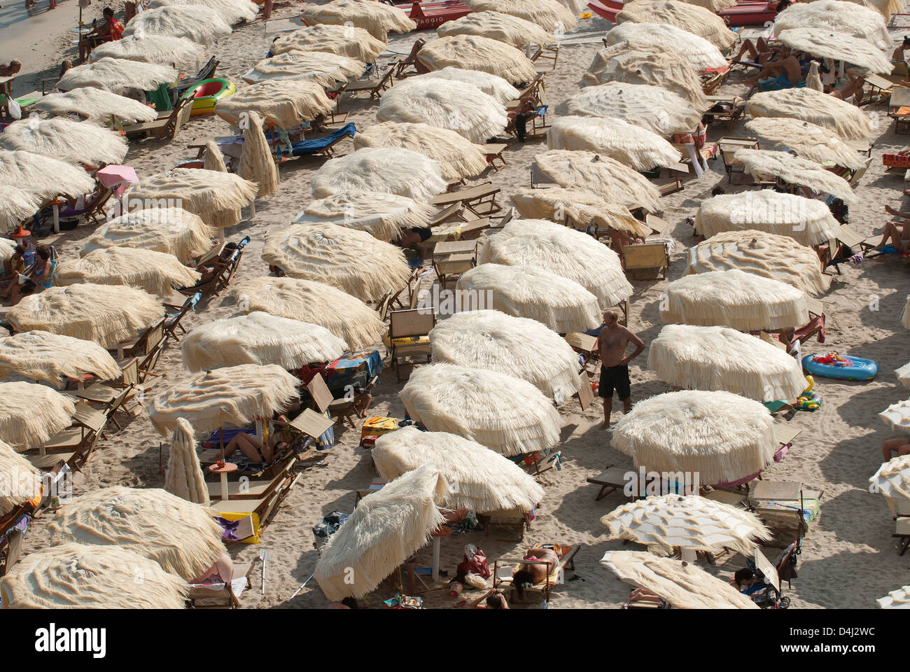 Seccheto, Italien, Badegäste an der Bucht von Fetovaia Stockfoto