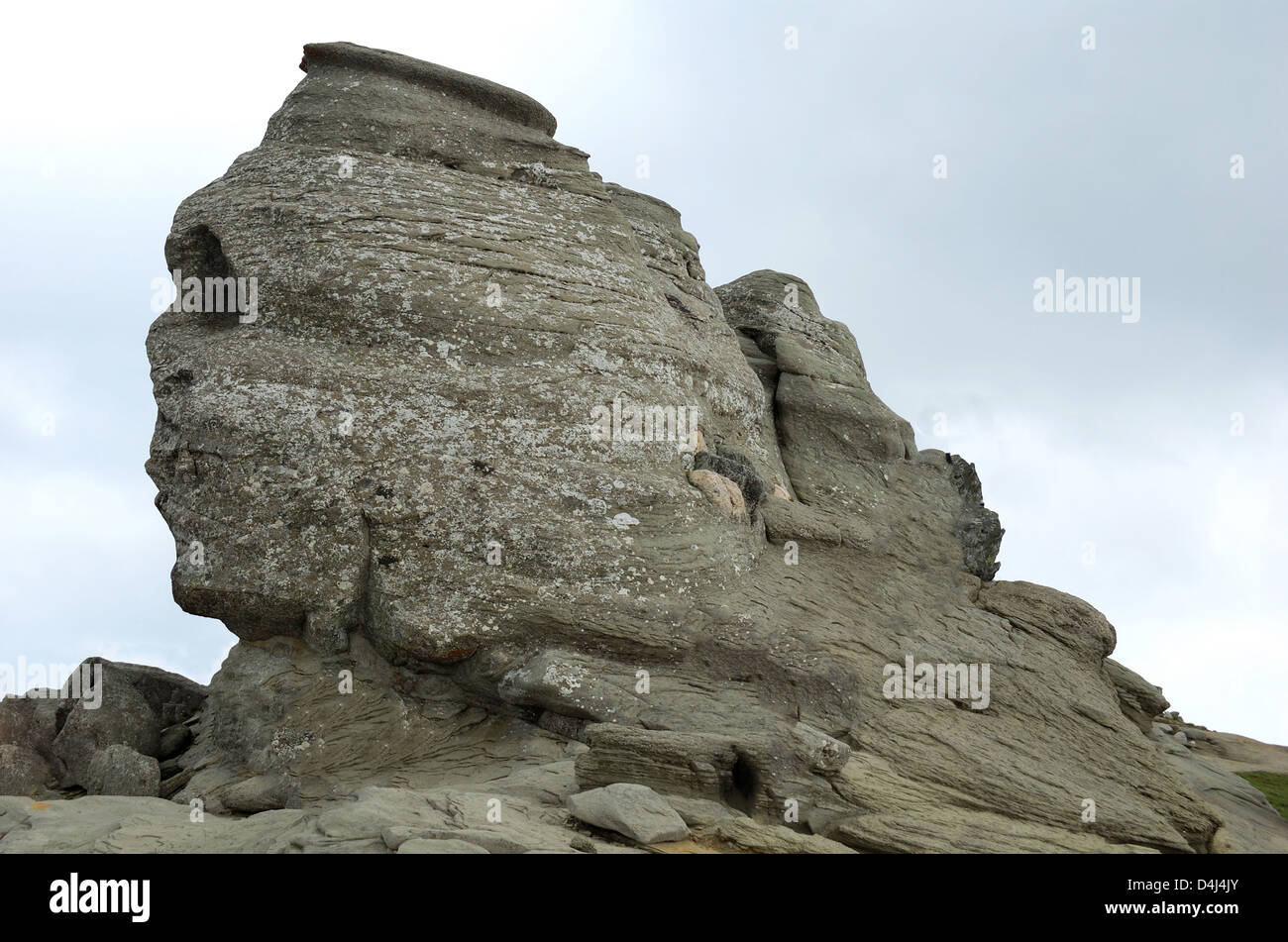 Felsformation der Sphinx, im Bucegi Gebirge, Rumänien Wahrzeichen Stockfoto