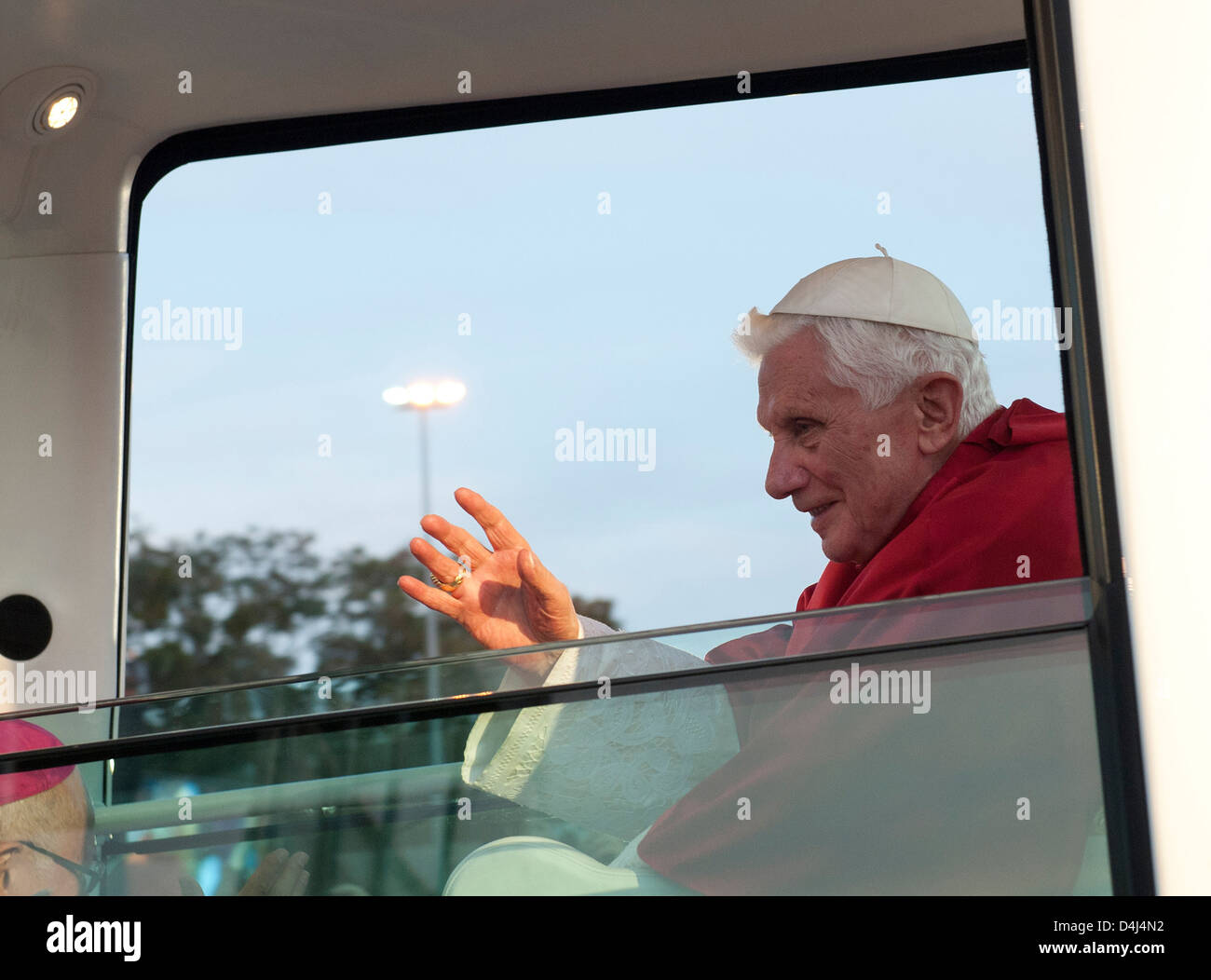 Freiburg, Deutschland, Papst Benedikt XVI. auf dem Convention Center für Jugendliche Stockfoto