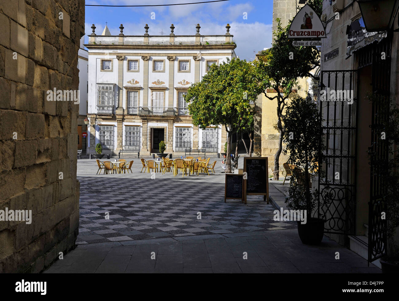 Gebäude am Plaza de Asunción in Jerez De La Frontera, Andalusien Spanien Stockfoto