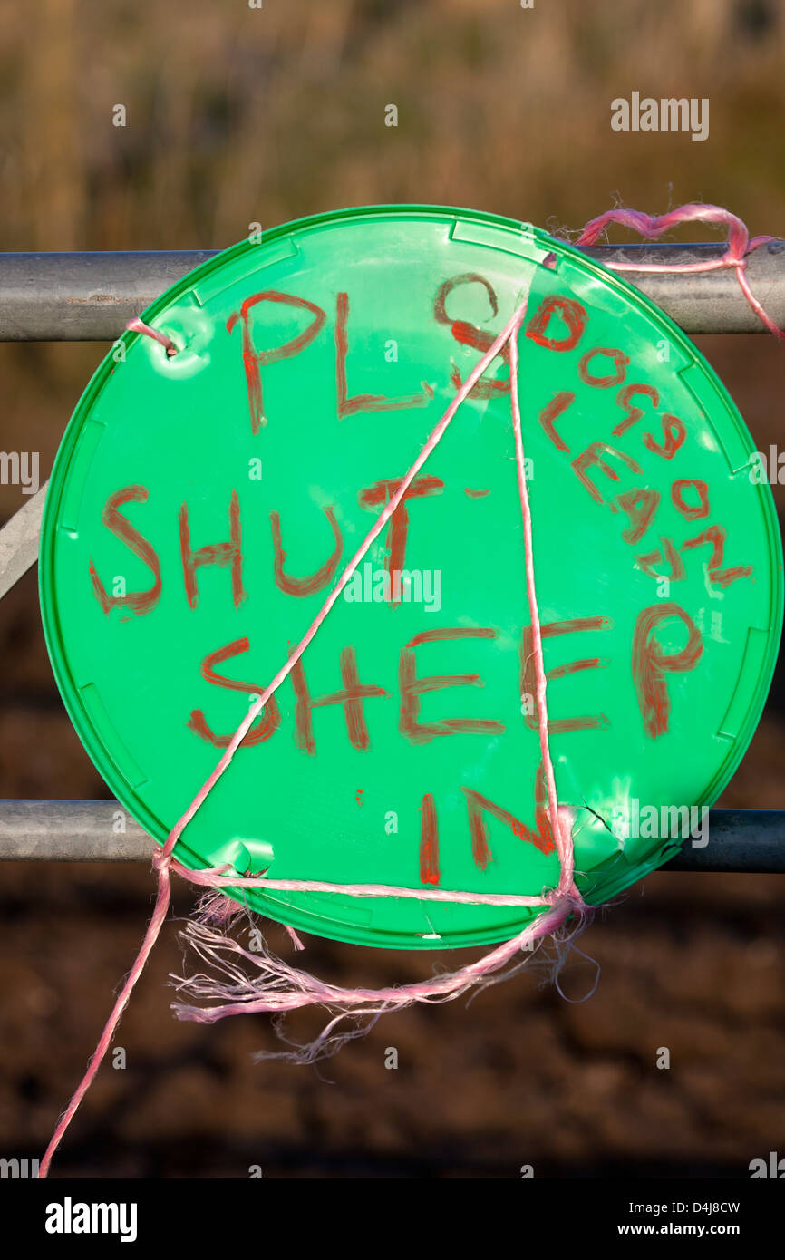Schaf-Farm Gate Zeichen Stockfoto