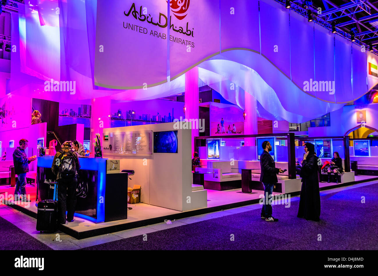 Der weltweit führende Travel Messestand, Berlin, Deutschland, Abu Dhabi Stockfoto