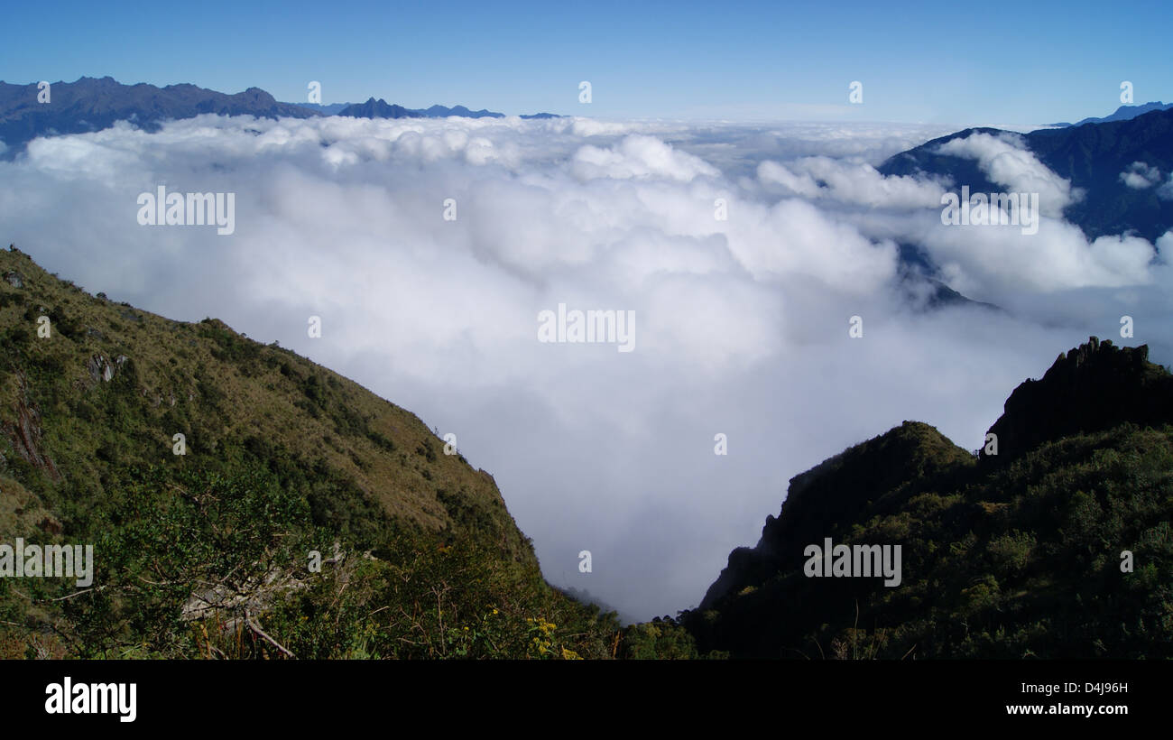 Über den Wolken in Peru Stockfoto