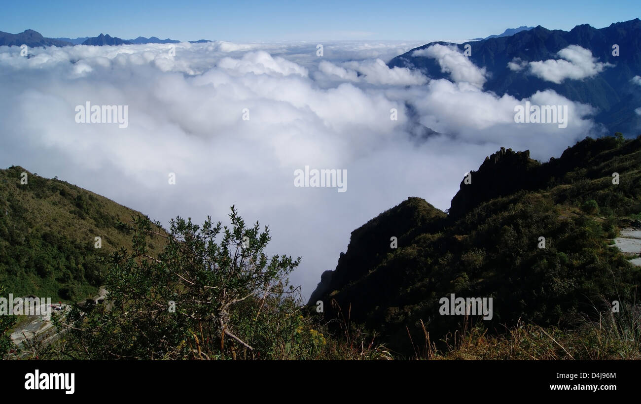 Über den Wolken in Peru Stockfoto