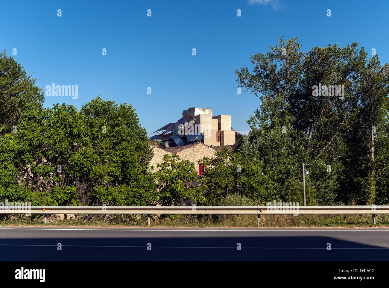 Das Hotel Marqués de Riscal in der Stadt von Elciego im Baskenland, Nordspanien Stockfoto