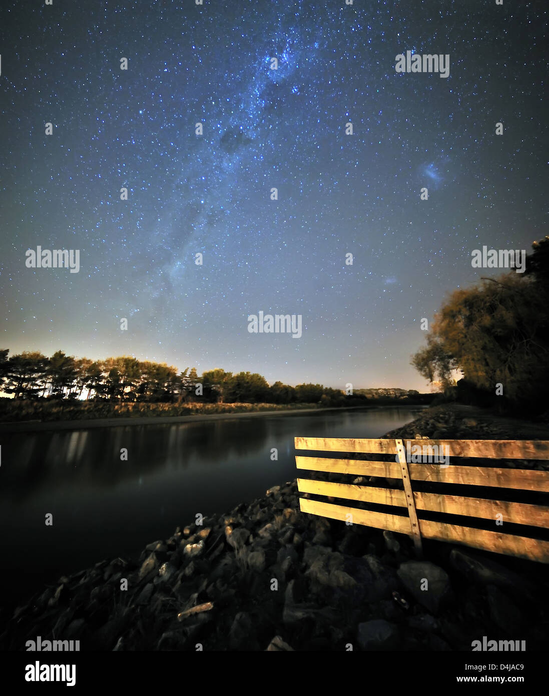 Milky Way von Palmerston North, Neuseeland in einer klaren Nacht gesehen. Stockfoto