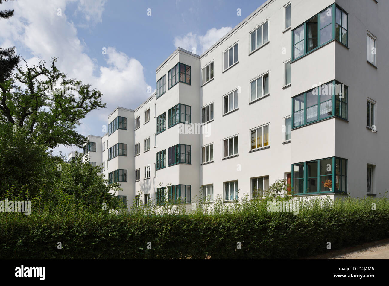 Berlin, Deutschland, Appartementhaus in der Friedrich-Ebert-Siedlung Stockfoto