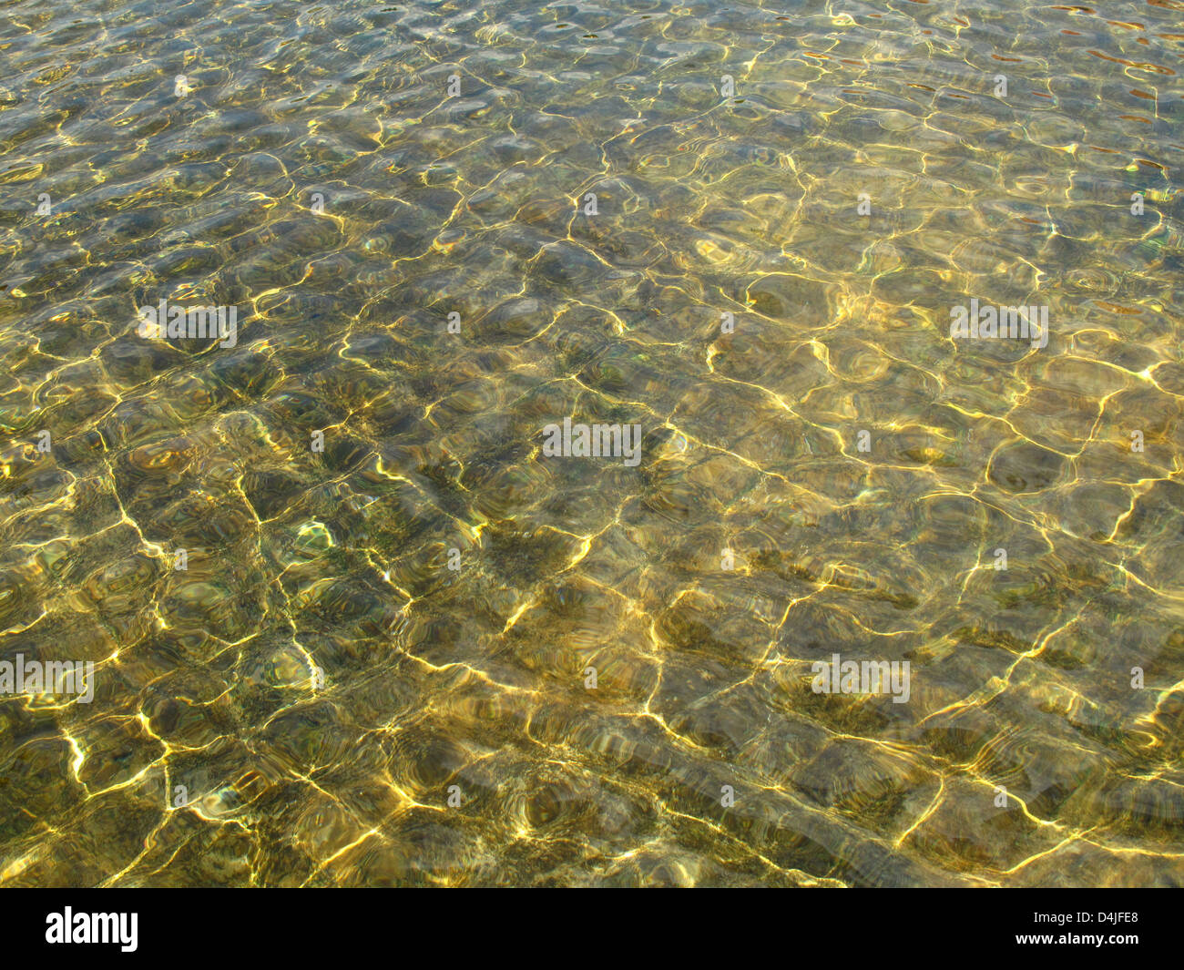 Wasser Textur mit solar Lichtflecken Stockfoto