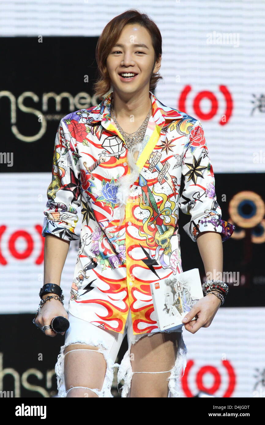 Jang Keun Suk propagierte sein neue Album in Peking auf Donnerstag, 14. März 2013. Stockfoto