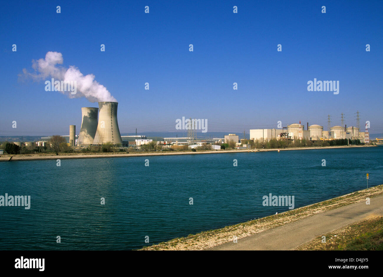 Atomkraftwerk Tricastin, Drôme, Frankreich Stockfoto