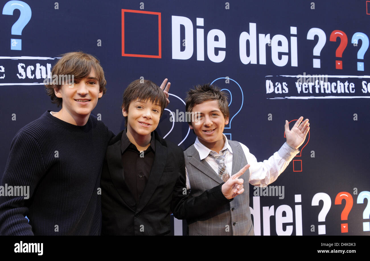 Die Hauptdarsteller (RL) Chancellor Miller (Justus Jonas), Nick Price (Peter Shaw) und Cameron