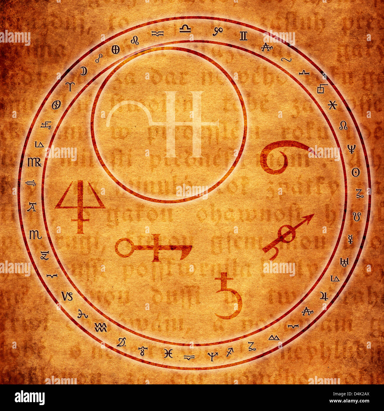 Astrologie und Alchemie Symbole Stockfoto