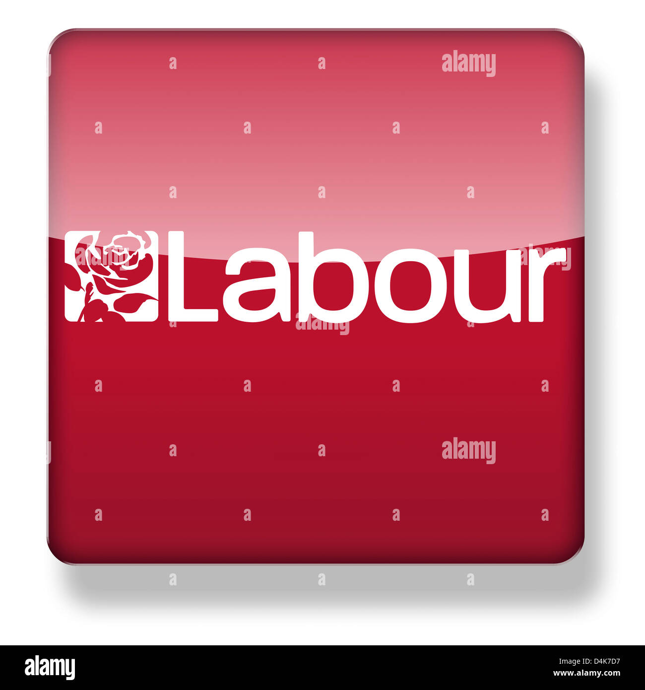 Labour Party Logo als ein app-Symbol. Clipping-Pfad enthalten. Stockfoto