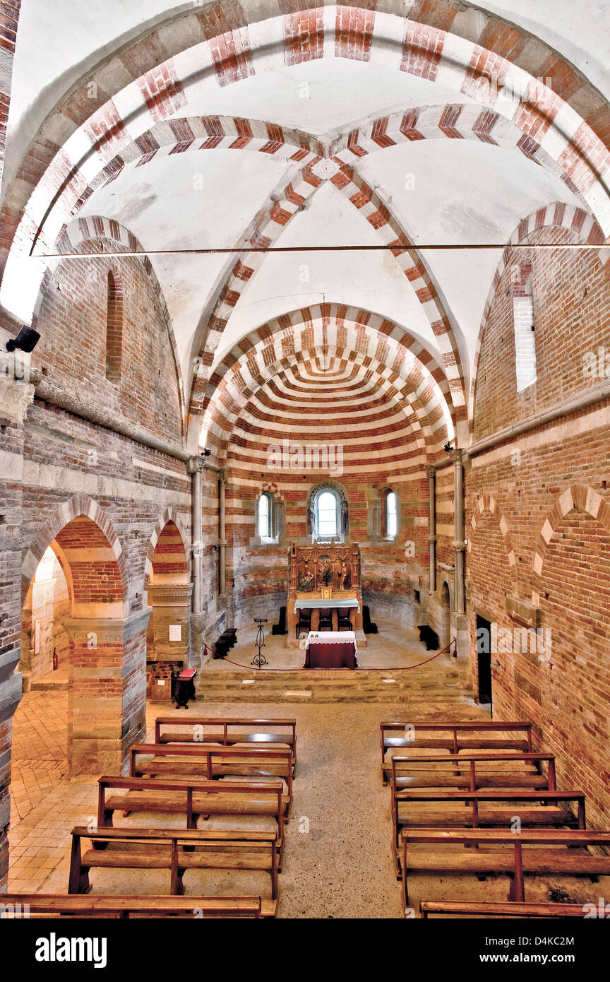 Italien Piemont Albugnano Abbazia Santa Maria di Vezzolano Kirche Stockfoto