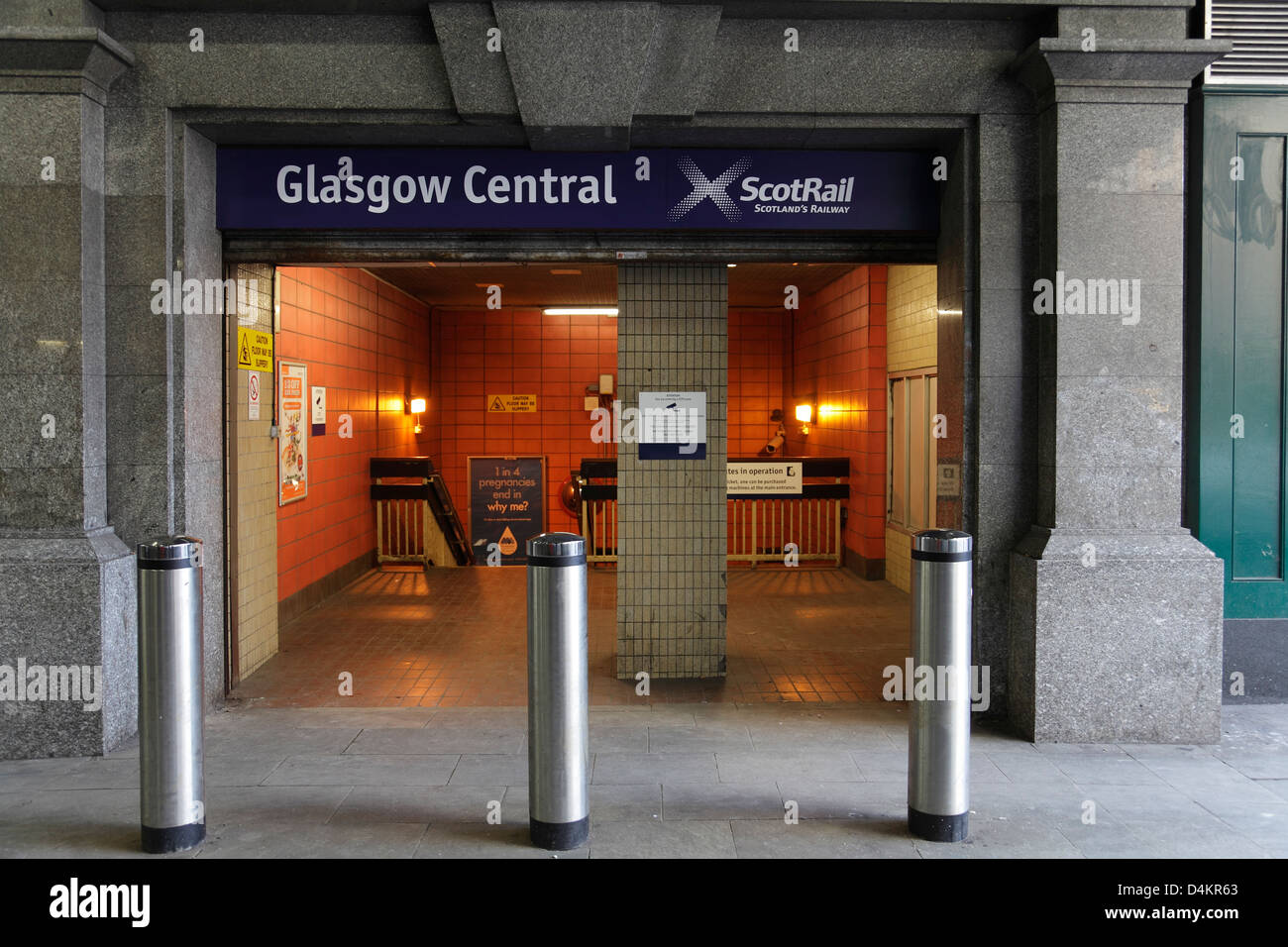 Glasgow Central Low Level Fußgängereingang zu Plattformen auf der Argyle Street im Stadtzentrum, Schottland, Großbritannien Stockfoto