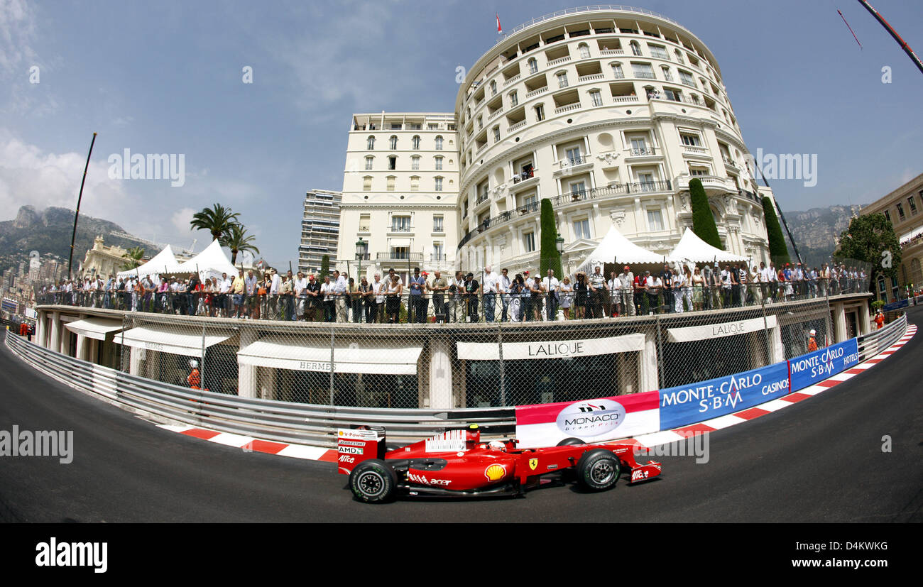 Finnische Formel-1-Pilot Kimi Räikkönen der Scuderia Ferrari im dritten Training in Monte Carlo, Monaco, 23. Mai 2009. Die Formel 1 Grand Prix von Monaco findet am 24. Mai 2009 statt. Foto: Jens Büttner Stockfoto