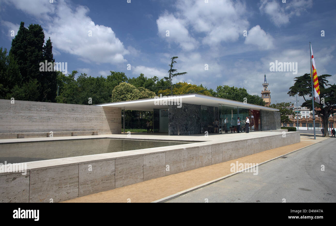 Barcelona, Spanien, Barcelona-Pavillon des Architekten Mies van der Rohe Stockfoto