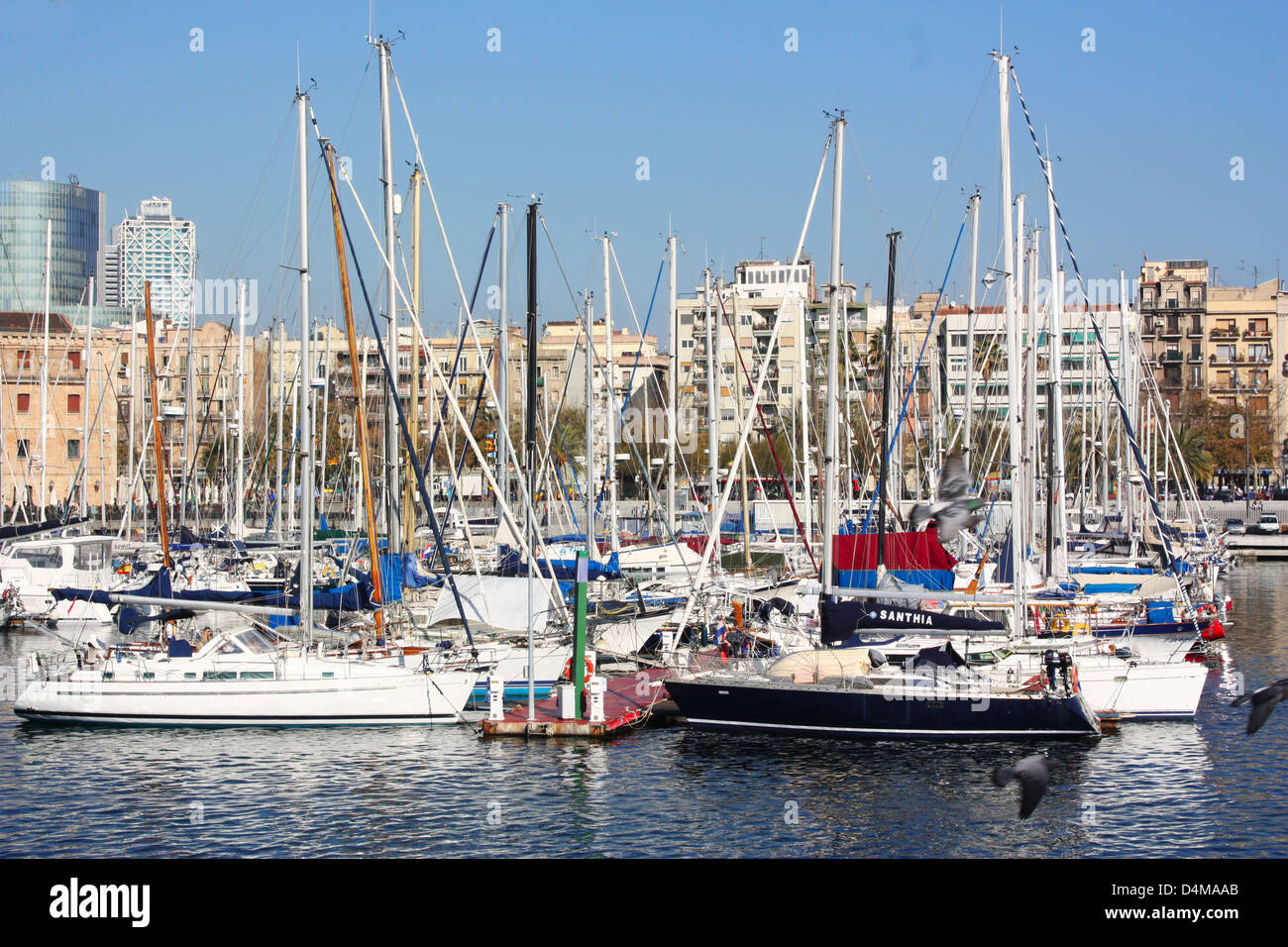 Boote in Barcelona, Spanien Stockfoto