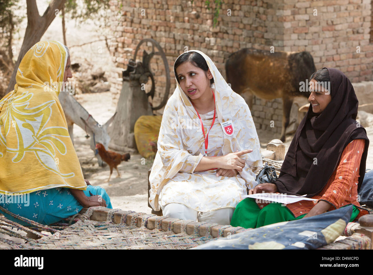 Basti Mumgani, Pakistan, Aufklaerungskampagne in Gesundheit und Hygiene der Malteser International Stockfoto